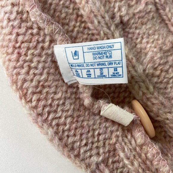 Vtg Mackinnon Scotland 100% Wool Cardigan Sz S M Fisherman Cable Knit Sweater - Picture 6 of 6